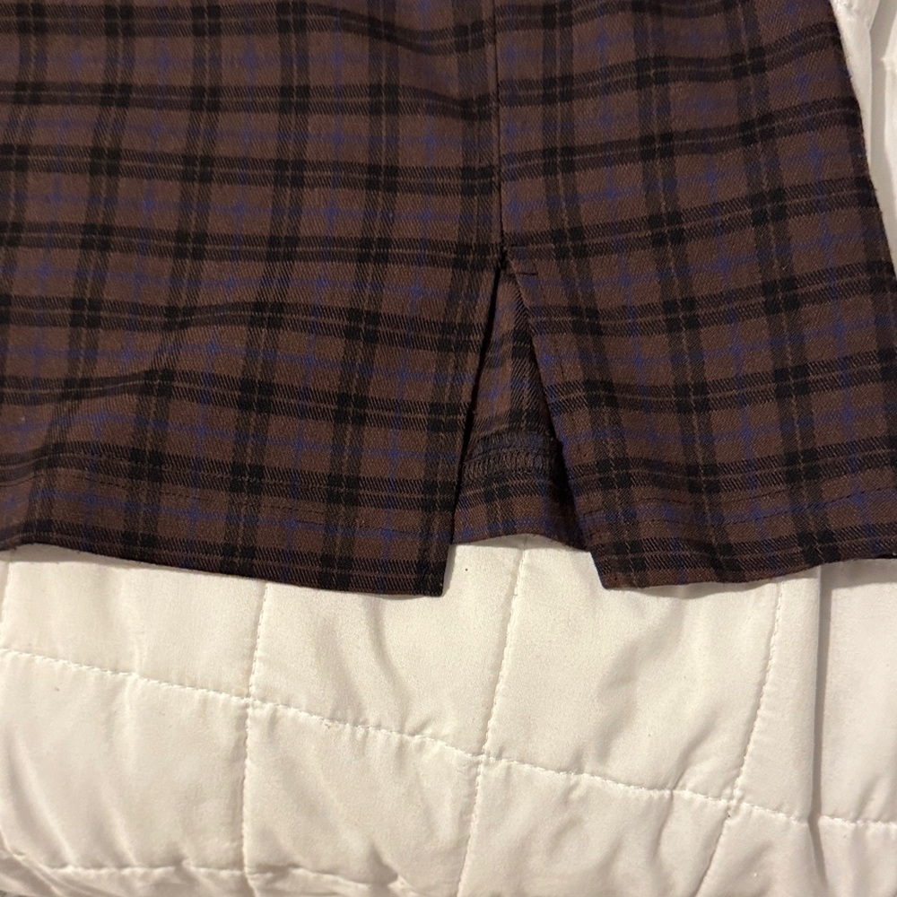 Sleeveless Plaid Shift Dress in Dark Plum - Picture 2 of 7